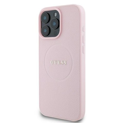 Guess GUHMP15XPGHSMMP i Phone 15 Pro Max 6.7" różowy/pink hardcase Grained Ring Mag Safe