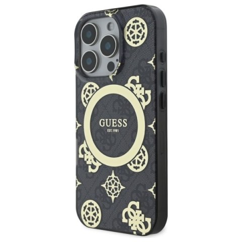Guess GUHMP16LH4PYEEK i Phone 16 Pro 6.3" czarny/black hardcase IML Peony On 4G Background Mag Safe