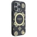 Guess GUHMP16LH4PYEEK i Phone 16 Pro 6.3" czarny/black hardcase IML Peony On 4G Background Mag Safe