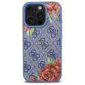 Guess GUHMP16LP4ROPEMCB i Phone 16 Pro 6.3" niebieski/blue hardcase 4G Flowers Print Mag Safe