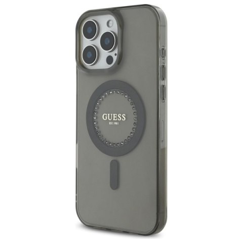 Guess GUHMP16LPFTDTEK i Phone 16 Pro 6.3" czarny/black hardcase IML Rhinestones Mag Safe