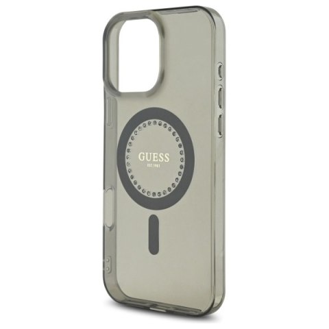 Guess GUHMP16LPFTDTEK i Phone 16 Pro 6.3" czarny/black hardcase IML Rhinestones Mag Safe