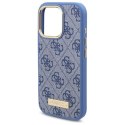 Guess GUHMP16LU4GPRB i Phone 16 Pro 6.3" niebieski/blue hardcase 4G Logo Plate Mag Safe