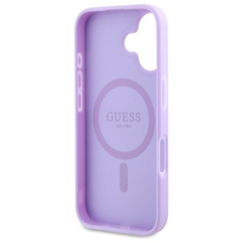 Guess GUHMP16MPSAPSMEU i Phone 16 Plus 6.7" fioletowy/purple hardcase Saffiano Peony Classic Logo Mag Safe
