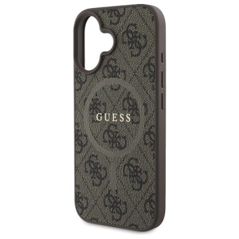 Guess GUHMP16SG4GFRW i Phone 16 6.1" brązowy/brown hardcase 4G Ring Classic Logo Mag Safe