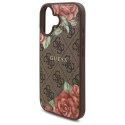 Guess GUHMP16SP4ROPEMCW i Phone 16 6.1" brązowy/brown hardcase 4G Flowers Print Mag Safe