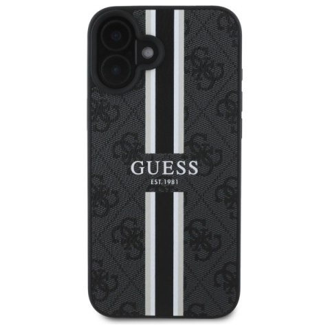 Guess GUHMP16SP4RPSK i Phone 16 6.1" czarny/black hardcase 4G Printed Stripes Mag Safe