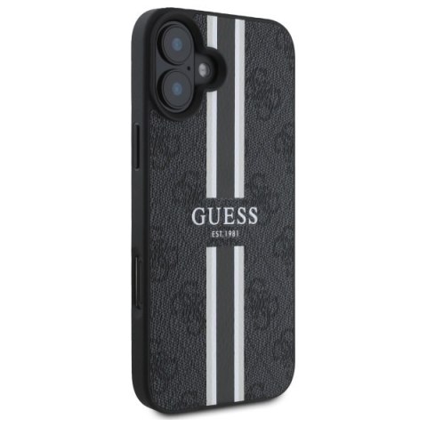 Guess GUHMP16SP4RPSK i Phone 16 6.1" czarny/black hardcase 4G Printed Stripes Mag Safe