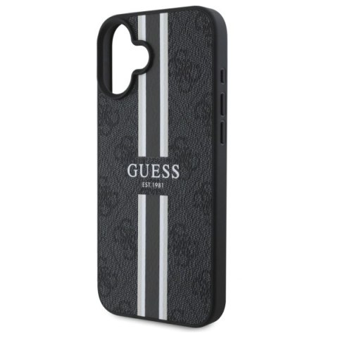 Guess GUHMP16SP4RPSK i Phone 16 6.1" czarny/black hardcase 4G Printed Stripes Mag Safe