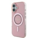 Guess GUHMP16SPFTDTEP i Phone 16 6.1" różowy/pink hardcase IML Rhinestones Mag Safe