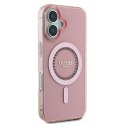 Guess GUHMP16SPFTDTEP i Phone 16 6.1" różowy/pink hardcase IML Rhinestones Mag Safe