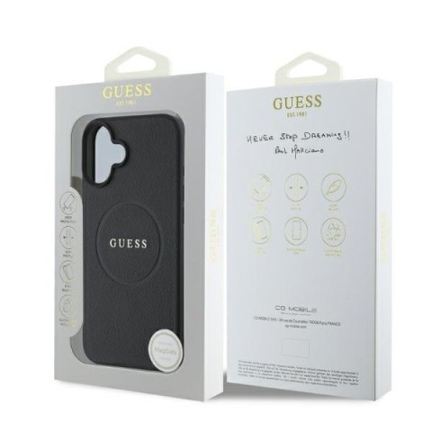 Guess GUHMP16SPGHSMMK i Phone 166.1" czarny/black hardcase Grained Gold Ring Mag Safe