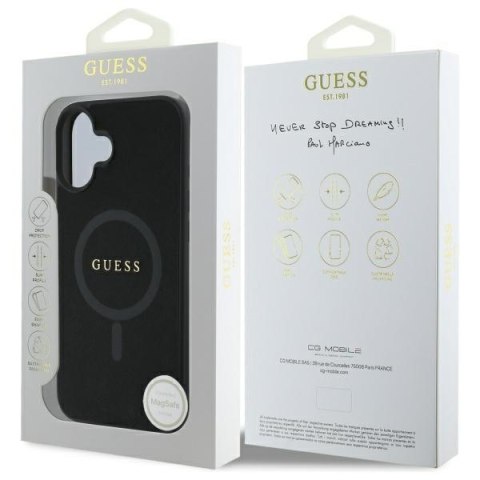 Guess GUHMP16SPSAHMCK i Phone 16 6.1" czarny/black hardcase Saffiano Classic Logo Mag Safe