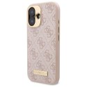 Guess GUHMP16SU4GPRP i Phone 16 6.1" różowy/pink hardcase 4G Logo Plate Mag Safe