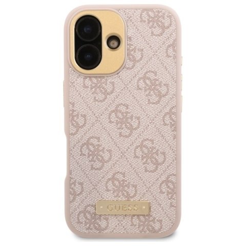 Guess GUHMP16SU4GPRP i Phone 16 6.1" różowy/pink hardcase 4G Logo Plate Mag Safe