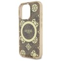 Guess GUHMP16XH4PYEEW i Phone 16 Pro Max 6.9" brązowy/brown hardcase IML Peony On 4G Background Mag Safe