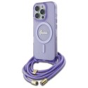 Guess GUHMP16XHCTSGNSU i Phone 16 Pro Max 6.9" fioletowy/purple hardcase Crossbody Cord Script Mag Safe