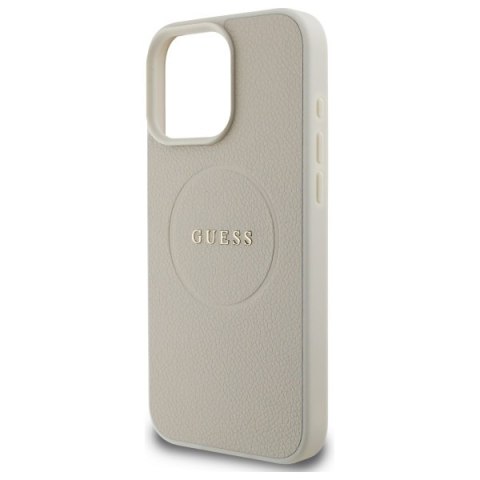 Guess GUHMP16XPGHSMME i Phone 16 Pro Max 6.9" beżowy/beige hardcase Grained Ring Mag Safe