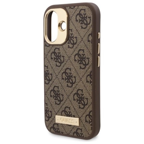 Guess GUHMP16SU4GPRW i Phone 16 6.1" brązowy/brown hardcase 4G Logo Plate Mag Safe