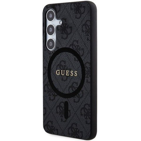 Guess GUHMS24SG4GFRK S24 S921 czarny/black hardcase 4G Collection Leather Metal Logo Mag Safe