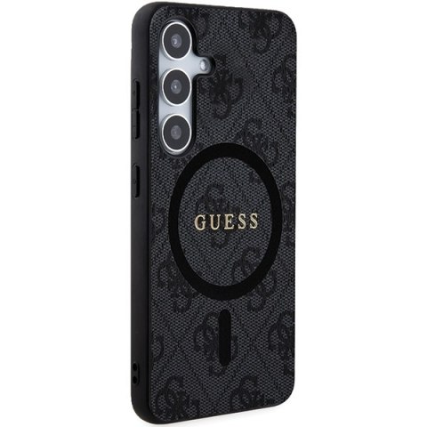 Guess GUHMS24SG4GFRK S24 S921 czarny/black hardcase 4G Collection Leather Metal Logo Mag Safe