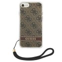 Guess GUOHCI8H4STW i Phone SE 2022 / SE 2020 / 7/ 8 brązowy/brown hardcase 4G Print Strap