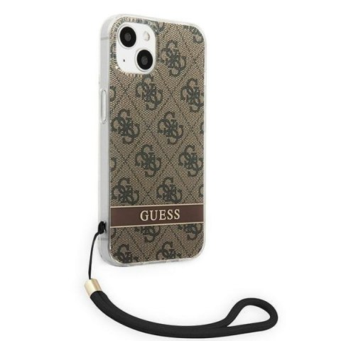 Guess GUOHCP14MH4STW i Phone 14 Plus / 15 Plus 6.7" brązowy/brown hardcase 4G Print Strap