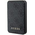 Guess Powerbank 15W GUPB5LP4GEGK5000m Ah czarny/black 4G Leather Metal Logo