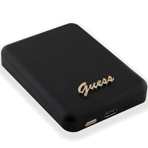 Guess Powerbank indukcyjny 5WGUPBM3ALGSGK 3000m Ah czarny/black Mag Safe Metal Script Logo
