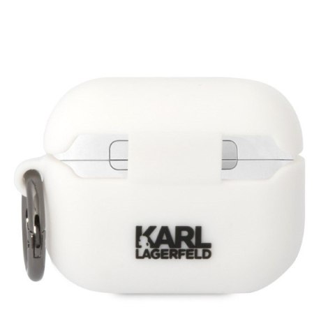 Karl Lagerfeld KLAPRUNIKH Air Pods Procover biały/white Silicone Karl Head 3D
