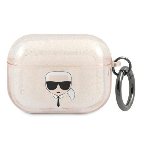 Karl Lagerfeld KLAPUKHGD Air Pods Pro cover złoty/gold Glitter Karl`s Head