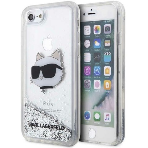 Karl Lagerfeld KLHCI8LNCHCS i Phone 7/8/SE 2020 / SE 2022 srebrny/silver hardcase Glitter Choupette Head