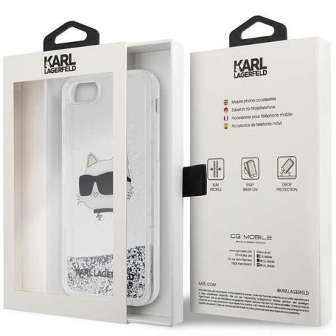 Karl Lagerfeld KLHCI8LNCHCS i Phone 7/8/SE 2020 / SE 2022 srebrny/silver hardcase Glitter Choupette Head