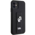 Karl Lagerfeld KLHCN61GSAKCPK i Phone 11 / Xr 6.1" czarny/black hardcase Gripstand Saffiano Karl&Choupette Pins