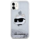 Karl Lagerfeld KLHCN61LNCHCS i Phone 11/XR srebrny/silver hardcase Glitter Choupette Head