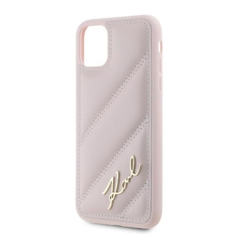 Karl Lagerfeld KLHCN61PQDSMGP i Phone 11 / Xr 6.1" różowy/pink hardcase Diagonal Quilted Script