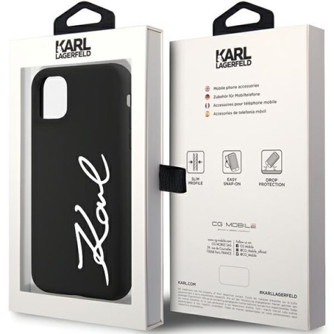 Karl Lagerfeld KLHCN61SKSVGK i Phone 11 / Xr 6.1" czarny/black hardcase Silicone Signature