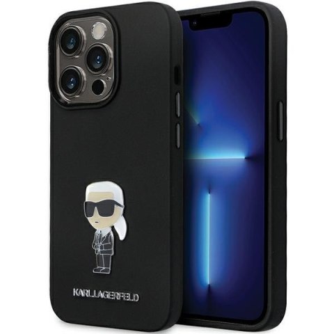Karl Lagerfeld KLHCP13LSMHKNPK i Phone 13 Pro / 13 6.1" czarny/black Silicone Ikonik Metal Pin