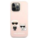 Karl Lagerfeld KLHCP13LSSKCI i Phone 13 Pro / 13 6,1" hardcase jasno różowy/light pink Silicone Karl & Choupette