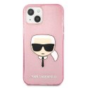 Karl Lagerfeld KLHCP13SKHTUGLP i Phone13 mini 5,4" różowy/pink hardcase Glitter Karl`s Head