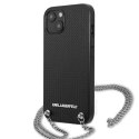 Karl Lagerfeld KLHCP13SPMK i Phone 13 mini 5,4" hardcase czarny/black Leather Textu red and Chain
