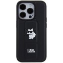 Karl Lagerfeld KLHCP14LGSACHPK i Phone 14 Pro 6.1" czarny/black hardcase Gripstand Saffiano Choupette Pins