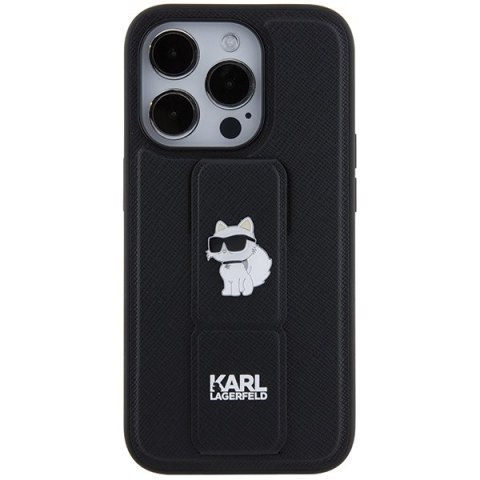 Karl Lagerfeld KLHCP14LGSACHPK i Phone 14 Pro 6.1" czarny/black hardcase Gripstand Saffiano Choupette Pins