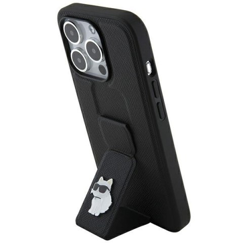 Karl Lagerfeld KLHCP14LGSACHPK i Phone 14 Pro 6.1" czarny/black hardcase Gripstand Saffiano Choupette Pins