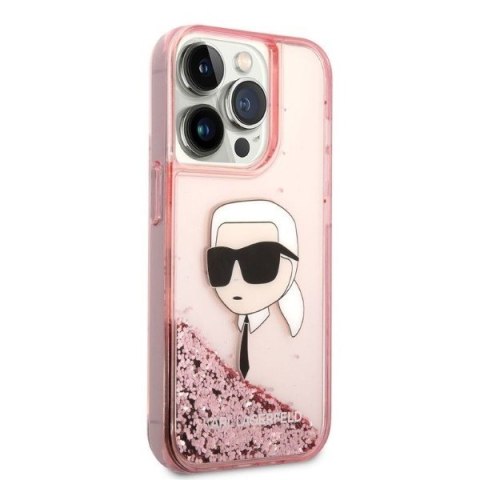 Karl Lagerfeld KLHCP14LLNKHCP i Phone 14 Pro 6,1" różowy/pink hardcase Glitter Karl Head