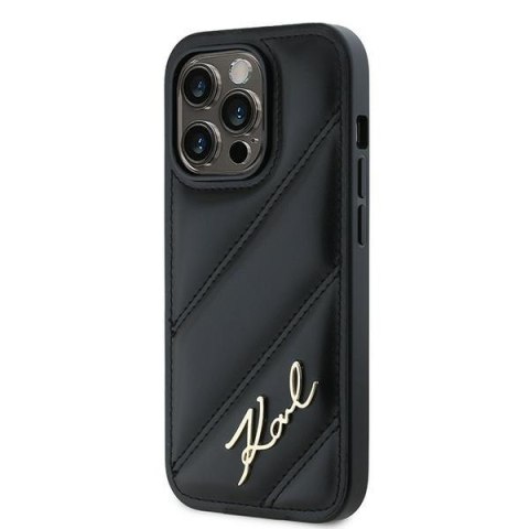 Karl Lagerfeld KLHCP14LPQDSMGK i Phone 14 Pro 6.1" czarny/black hardcase Diagonal Quilted Script