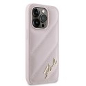 Karl Lagerfeld KLHCP14LPQDSMGP i Phone 14 Pro 6.1" różowy/pink hardcase Diagonal Quilted Script