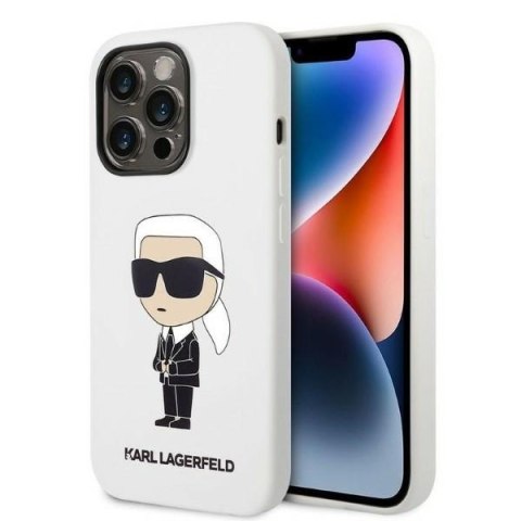 Karl Lagerfeld KLHCP14LSNIKBCH i Phone 14 Pro 6,1" hardcase biały/white Silicone Ikonik