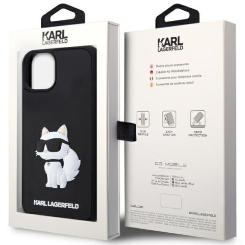Karl Lagerfeld KLHCP14M3DRKHNK i Phone 14Plus / 15 Plus 6.7" czarny/black hardcase Rubber Choupette 3D