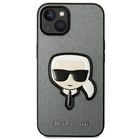 Karl Lagerfeld KLHCP14MSAPKHG i Phone 14 Plus / 15 Plus 6,7" srebrny/silver hardcase Saffiano Karl`s Head Patch